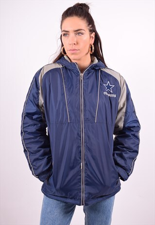 CONVERSE WOMENS VINTAGE JACKET LARGE NAVY BLUE 90'S