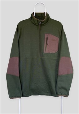 Vintage Cabela's Green Sweatshirt 1/2 Zip Fleece Merino Wool