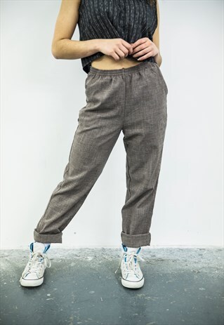VINTAGE 1990S BEIGE HIGH-WAISTED TROUSER