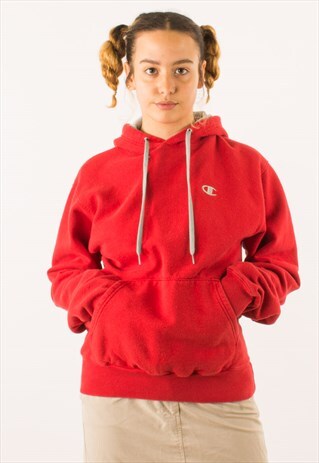 VINTAGE RED CHAMPION HOODIE PULLOVER