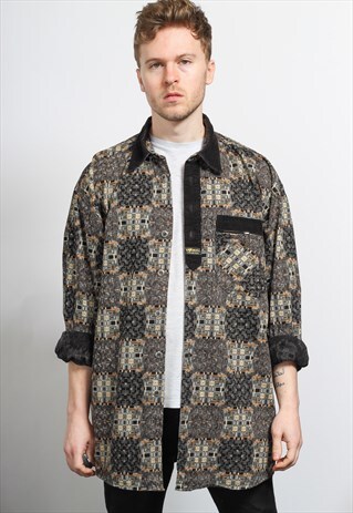 VINTAGE AZTEC PATTERNED SHIRT
