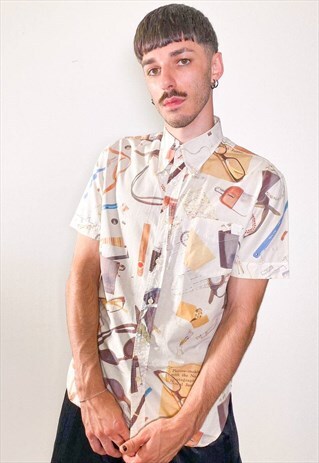 VINTAGE 90S SHIRT SLEEVED PATTERN SHIRT