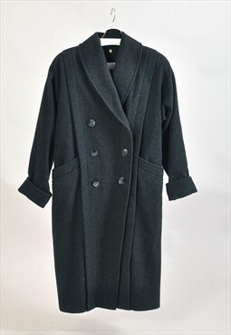 Vintage 80s maxi wool coat in dark grey