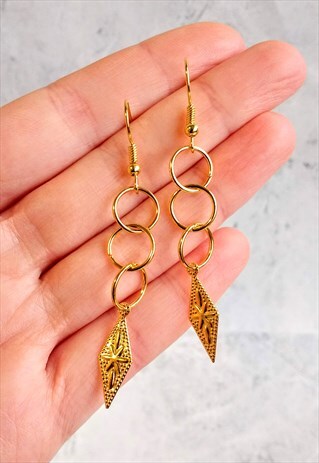 LINKED HOOP DIAMOND EARRINGS