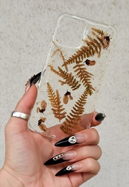 iPhone 11 Pro Real Fern and Wisteria Blossoms Phone Case