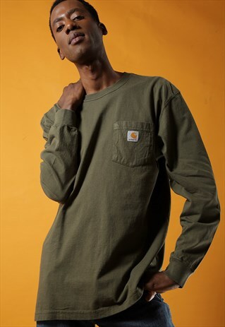CARHARTT KHAKI LONG SLEEVED T SHIRT