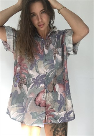 PATTERNED OVERSIZED RETRO VINTAGE UNISEX FESTIVAL SHIRT