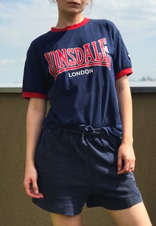 LONSDALE VINTAGE RED AND BLUE T-SHIRT