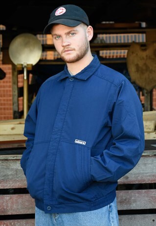 VINTAGE 90S ADIDAS NAVY GREENSTREET BOMBER JACKET