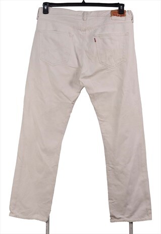 Vintage 90's Levi's Jeans / Pants 501 Denim Baggy White 38