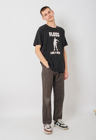 VINTAGE OVERSIZED GRAPHIC FLOSS LIKE A BOSS T-SHIRT UNISEX M