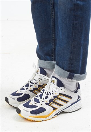 VINTAGE WHITE NAVY YELLOW ADIDAS TRAINERS
