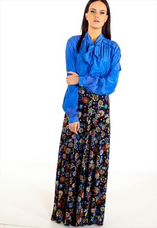 VINTAGE FLORAL MAXI SKIRT ACSK50