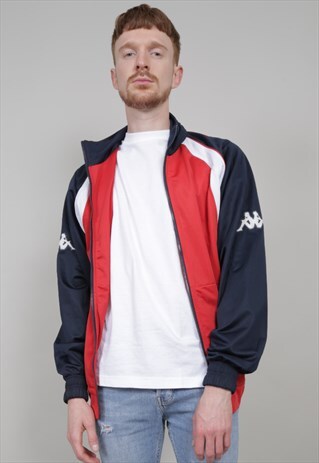 VINTAGE 90'S KAPPA TRICOLOUR SPORTS TRACKSUIT JACKET