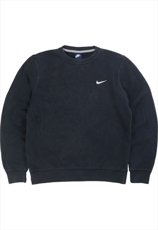 Vintage  Nike Sweatshirt Swoosh Heavyweight Crewneck Black