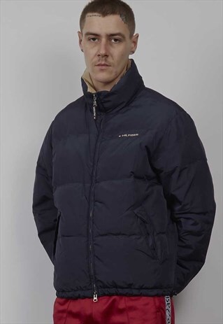 VINTAGE RARE 90'S TOMMY HILFIGER NAVY DOWN PUFFER JACKET