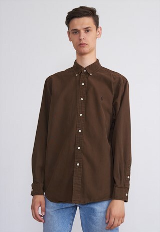VINTAGE BROWN RALPH LAUREN LONG SLEEVE SHIRT