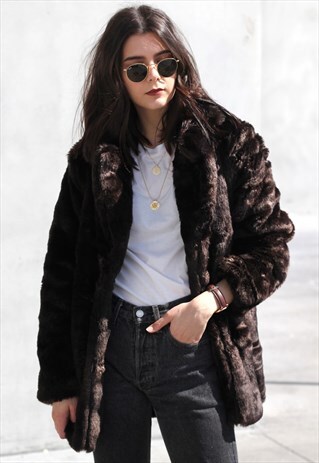 VINTAGE-INSPIRED FAUX FUR COCOON COAT