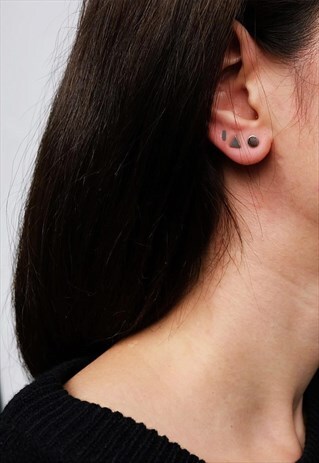 GEOMETRIC STERLING SILVER EARRING