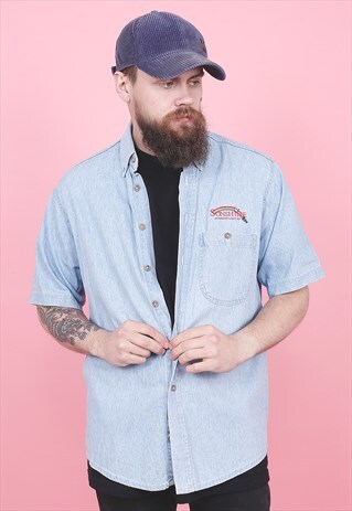 VINTAGE LIGHT BLUE DENIM SHIRT /R12426