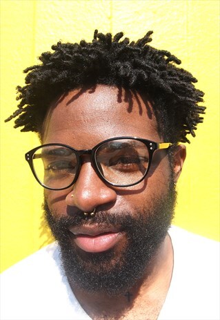 BLACK THIN FRAME CLEAR LENS GLASSES