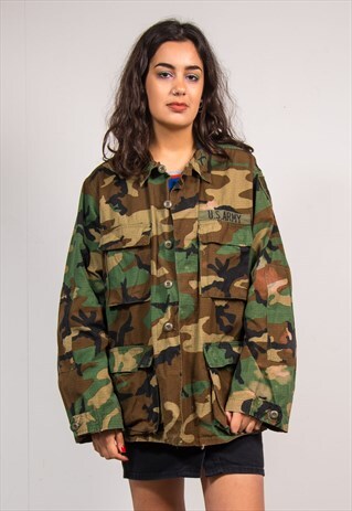 VINTAGE 90'S GRUNGE U.S. ARMY CAMO GRUNGE JACKET