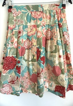 Vintage Floral Summer Skirt, Midi, Mini Flowers, High waist