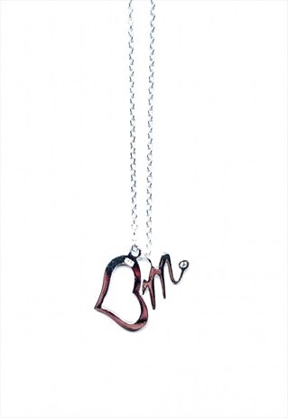 LOVE LETTER M NECKLACE 925 STERLING SILVER