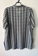 VINTAGE SEXLESS OVERSIZED PLAID SHORT SLEEVED SHIRT - L