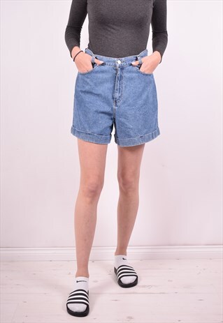 WOMENS VINTAGE DENIM SHORTS W28 BLUE 90S
