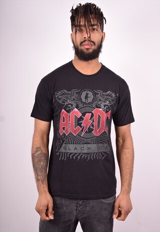 MENS VINTAGE AC/DC T-SHIRT TOP MEDIUM BLACK 90'S