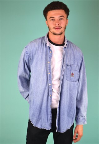 VINTAGE 90'S TOMMY HILFIGER DENIM SHIRT