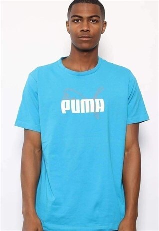 VINTAGE PUMA BIG LOGO T-SHIRT BLUE