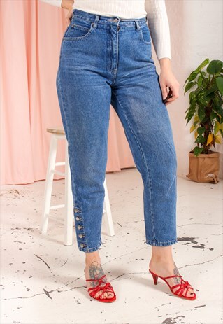 VINTAGE 90S MOM JEANS WITH BUTTON HEM