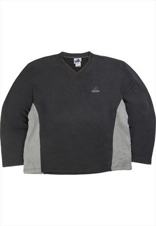 Vintage  Adidas Sweatshirt Heavyweight Crewneck Grey Large