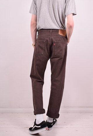LEVI'S 501 MENS VINTAGE JEANS W33 L31 BROWN 90S
