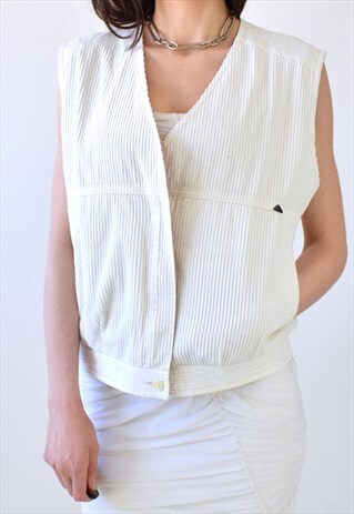 CORDUROY VINTAGE 80S UTILITY VEST GILET UNISEX WORKWEAR