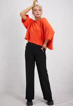 Orange Round Neck Over Sized Top ONE SIZE FIT( )