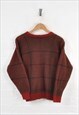 VINTAGE WOOLRICH KNITTED JUMPER CHECK PATTERN WOOL LADIES XS