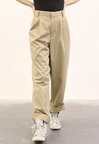 DOCKERS VINTAGE 1980S BEIGE TROUSERS