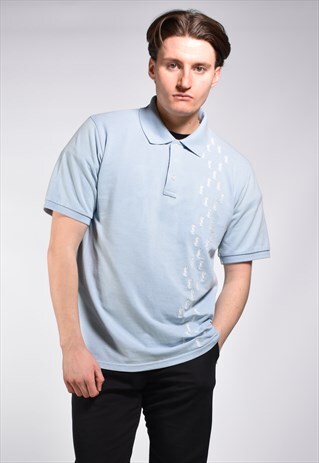 2000S YVES SAINT LAURENT YSL REPEAT LOGO POLO SHIRT