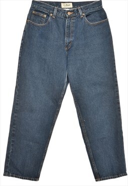 Vintage Zip Front Dark Wash Tapered Jeans - W32