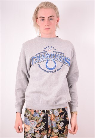 PUMA MENS VINTAGE NFL CHAMPION SWEATSHIRT JUMPER MEDIUM GREY