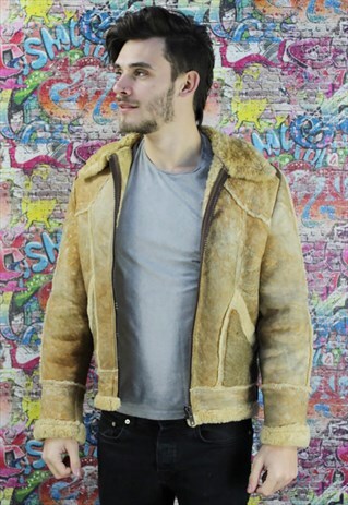 VINTAGE AVIATOR/FLYING JACKET. SHEARLING SHEEP SKIN. UNISEX.