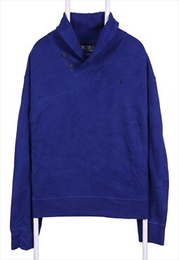 Polo Ralph Lauren 90's Knitted Ribbed Quarter Button Jumper 