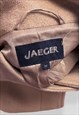 VINTAGE JAEGER BEIGE WOOL JACKET COAT WOMEN'S UK 12