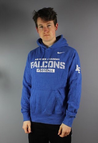 VINTAGE NIKE AIR FORCE 1 HOODIE IN BLUE WITH PRINT