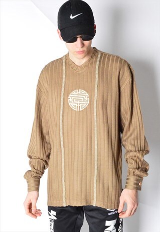 VINTAGE 90S BEIGE CAMEL AZTEC SHIRT