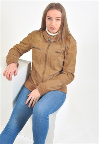 VINTAGE SUEDE LEATHER JACKET IN BROWN