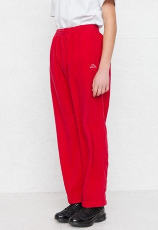 VINTAGE RETRO RED KAPPA TRACK BOTTOMS JOGGERS